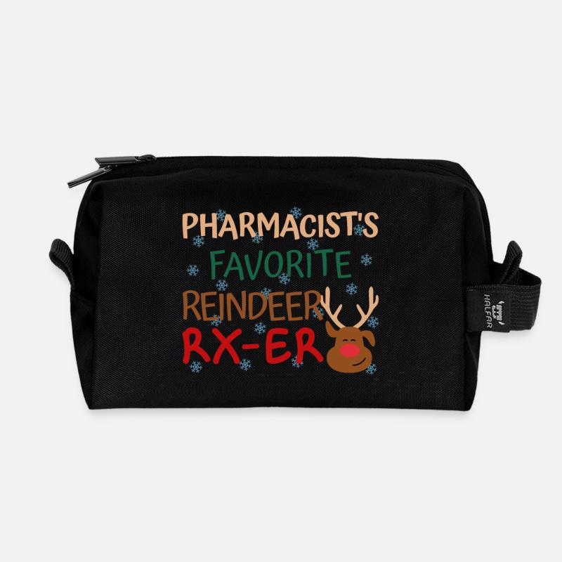 Pharmacist Weihnachten favorite Reindeer - Recycelte Kulturtasche - Schwarz