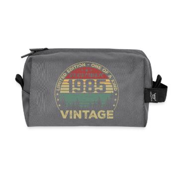 Cadeau D'anniversaire Décembre 1985 Vintage Rétro - Trousse de toilette en tissu recyclé - anthracite - Devant
