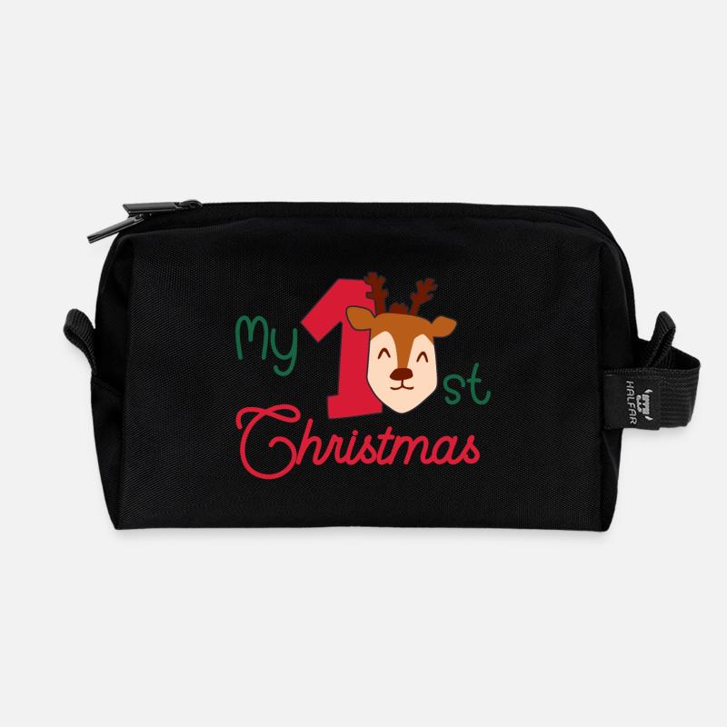 My first Christmas Baby 1st Xmas - Recycelte Kulturtasche - Schwarz