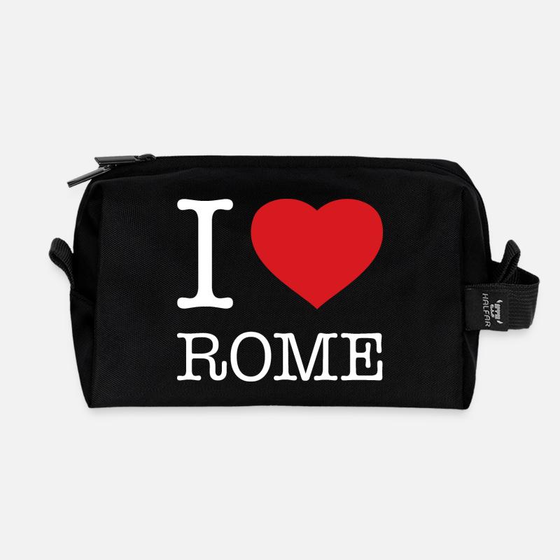 I LOVE ROME - Recycelte Kulturtasche - Schwarz