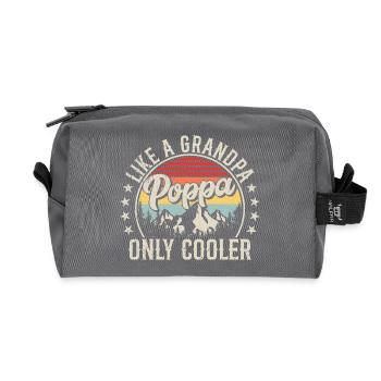 Like A Grandpa Poppa Only Cooler Retro Fathers Day - Recycled Toiletry Zip Bag - anthracite - Front