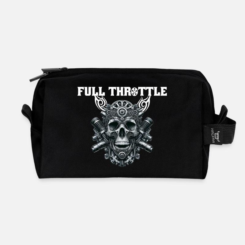 Vollgas - Full Throttle - Recycelte Kulturtasche - Schwarz