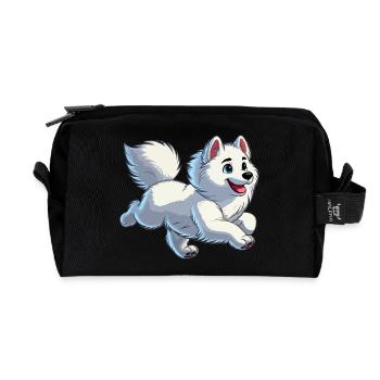 Samoyed young - Recycled Toiletry Zip Bag - black - Front