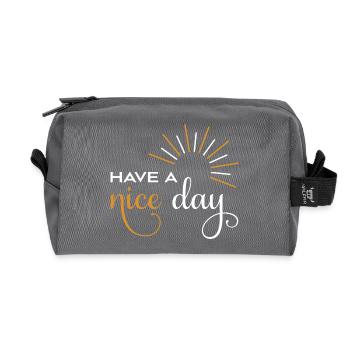 Bonne journée - Trousse de toilette en tissu recyclé - anthracite - Devant