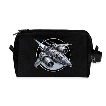 Argent vaisseau spatial - Trousse de toilette en tissu recyclé - noir - Devant