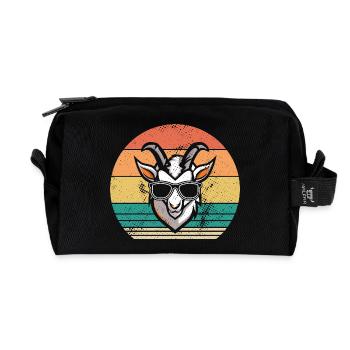 Chèvres - Trousse de toilette en tissu recyclé - noir - Devant