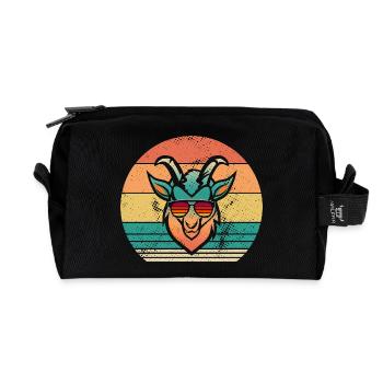 Goats - Recycled Toiletry Zip Bag - black - Front