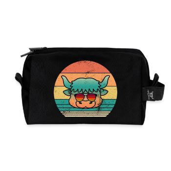 Bovins de buffle Bœufs - Trousse de toilette en tissu recyclé - noir - Devant