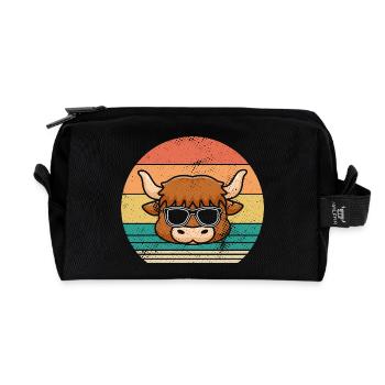 Bovins de buffle Bœufs - Trousse de toilette en tissu recyclé - noir - Devant