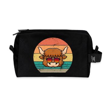 Bovins de buffle Bœufs - Trousse de toilette en tissu recyclé - noir - Devant