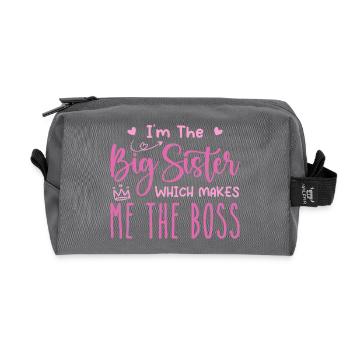 i'm the big sister - Trousse de toilette en tissu recyclé - anthracite - Devant