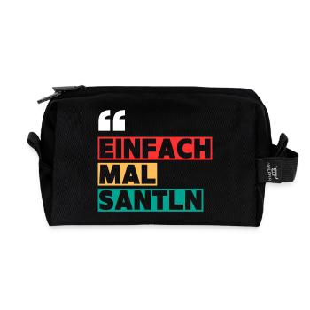 einfach mal santn - Recycelte Kulturtasche - Schwarz - Vorne