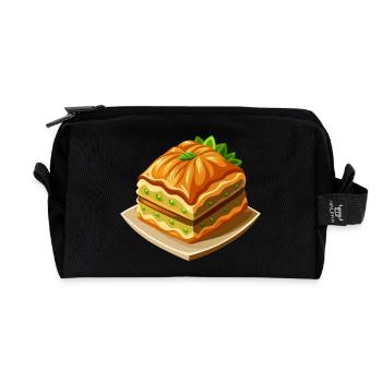Baklava - Dessert turc - Cadeau - Trousse de toilette en tissu recyclé - noir - Devant