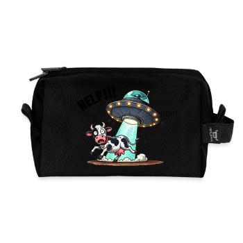 Vache OVNI - Trousse de toilette en tissu recyclé - noir - Devant