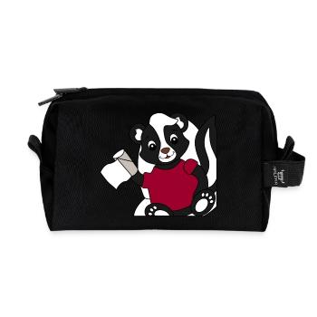 Skunk Pixie sur les toilettes - Trousse de toilette en tissu recyclé - noir - Devant