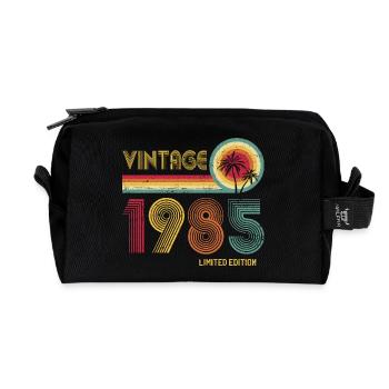 Vintage 1985 Limited Edition – Retro Sunset 40th - Recycled Toiletry Zip Bag - black - Front