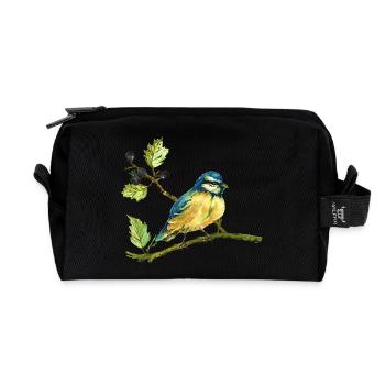 Bunter Vogel - Recycelte Kulturtasche - Schwarz - Vorne