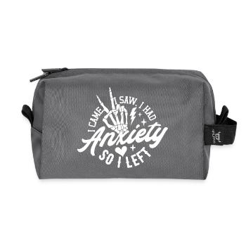 I Came, I Saw, I Had Anxiety So I Left - Recycled Toiletry Zip Bag - anthracite - Front