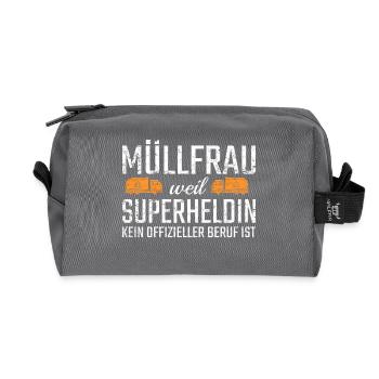 Garbage Woman Super-héroïne - Trousse de toilette en tissu recyclé - anthracite - Devant