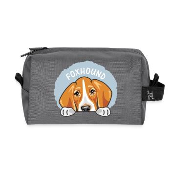 Spähender süßer trauriger Foxhound - Recycelte Kulturtasche - Anthrazit - Vorne