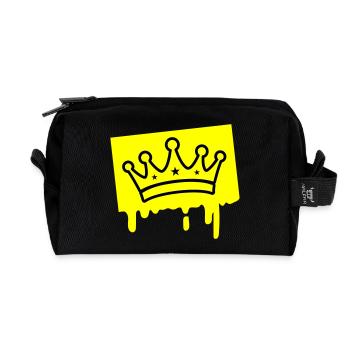 Crown Symbol - Recycled Toiletry Zip Bag - black - Front