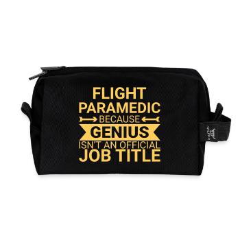 Flight Paramedic Genius air rescue - Recycled Toiletry Zip Bag - black - Front
