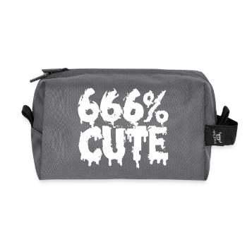 666% Cute! Satanistisches Goth Girl Design - Recycelte Kulturtasche - Anthrazit - Vorne
