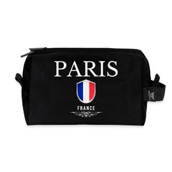 J’adore Paris, Paris France - Trousse de toilette en tissu recyclé - noir - Devant