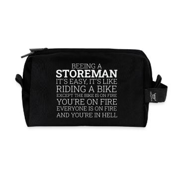 Storeman Riding A Bike - Recycelte Kulturtasche - Schwarz - Vorne