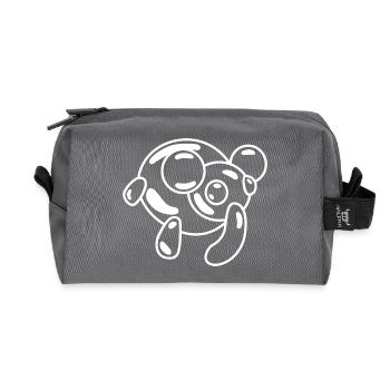 Bulles de savon éléphant – motif jungle ludique - Trousse de toilette en tissu recyclé - anthracite - Devant