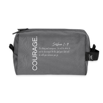 Courage - Joshua 1:9 Christian Design - Recycled Toiletry Zip Bag - anthracite - Front