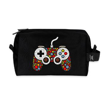 Pointillist Gamecontroller - Recycelte Kulturtasche - Schwarz - Vorne