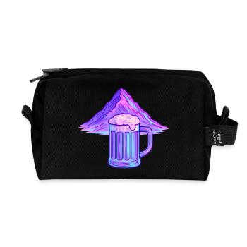 Neon Mountain Beer Mug - Recycled Toiletry Zip Bag - black - Front