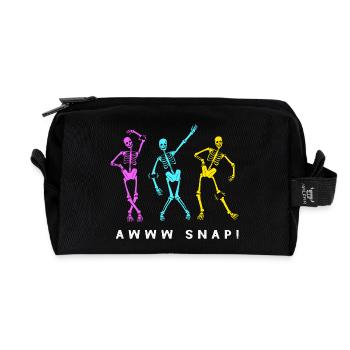 Arm Fracture Halloween Skeleton Bone Bone Fracture - Recycled Toiletry Zip Bag - black - Front