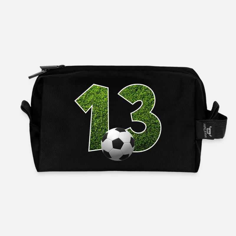 NR. 13 NUMMER 13 FUßBALL 13. GEBURTSTAG - Recycelte Kulturtasche - Schwarz
