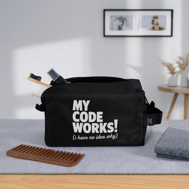 My Code Works! (I Have No Idea Why) Recycled Toiletry Zip Bag