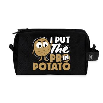 Taters Over Haters Kartoffel - Recycelte Kulturtasche - Schwarz - Vorne