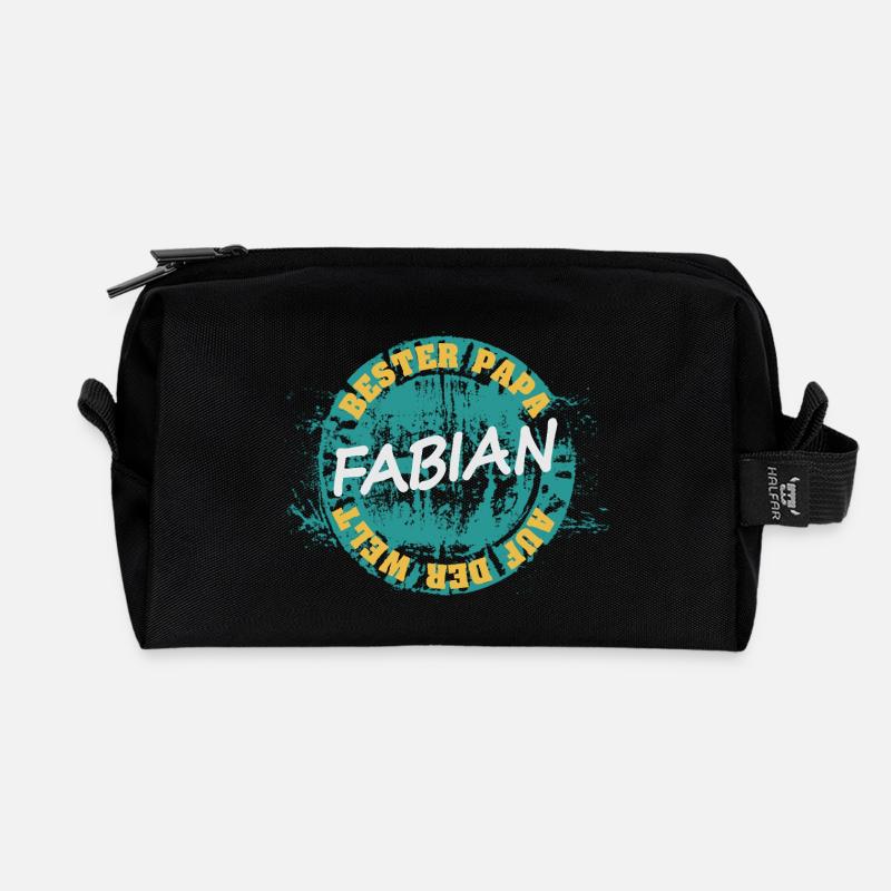 Geschenk für Fabian - Recycelte Kulturtasche - Schwarz