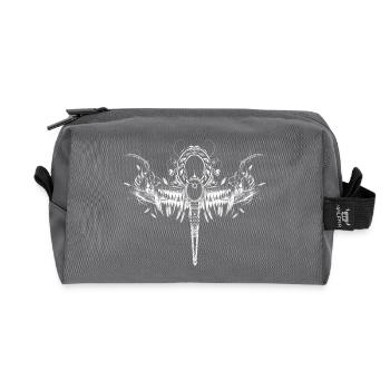 Ankh mystique avec ornement d’aile - Trousse de toilette en tissu recyclé - anthracite - Devant