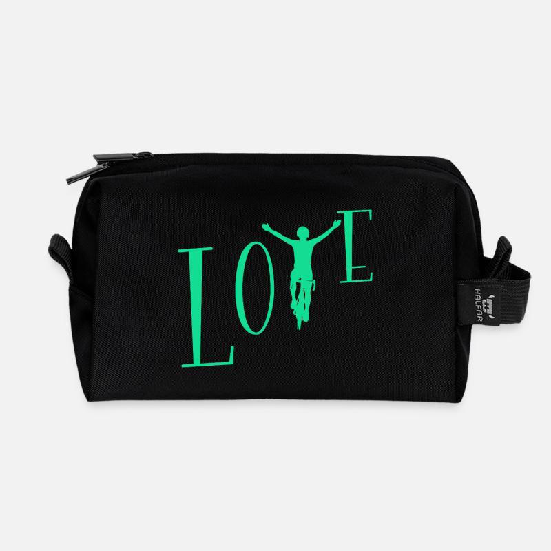 Love cycling - Recycled Toiletry Zip Bag - black