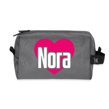 J’aime Nora Pink Heart J’aime Nora - Trousse de toilette en tissu recyclé - anthracite - Devant