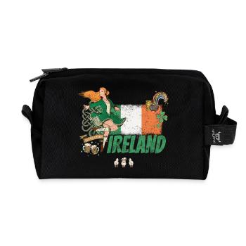 Un design irlandais avec drapeau souvenir de la Saint-Patrick - Trousse de toilette en tissu recyclé - noir - Devant