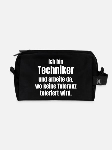 Ich bin Techniker – Keine Toleranz - Recycelte Kulturtasche - Schwarz
