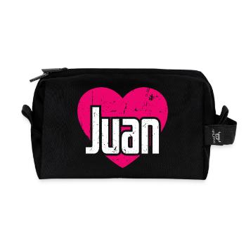 I Love Ivan Pinkes Herz Ich liebe Ivan - Recycelte Kulturtasche - Schwarz - Vorne