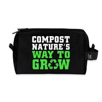 Kompost Würmer Geschenk - Recycelte Kulturtasche - Schwarz - Vorne