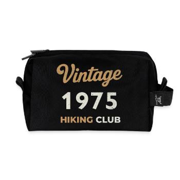 Vintage 1975 – Sailing Club Retro Birth Year - Recycled Toiletry Zip Bag - black - Front
