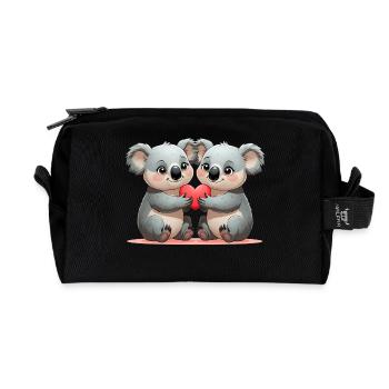 Koalas mit Herz: Freundschaft - Recycelte Kulturtasche - Schwarz - Vorne