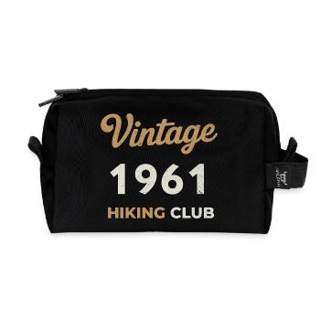 Vintage 1961 – Sailing Club Retro Birth Year - Recycled Toiletry Zip Bag - black - Front