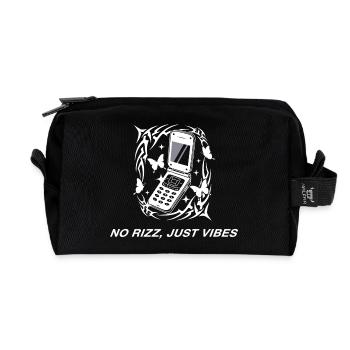 No Rizz Just Vibes Y2K Cell Phone - Recycled Toiletry Zip Bag - black - Front