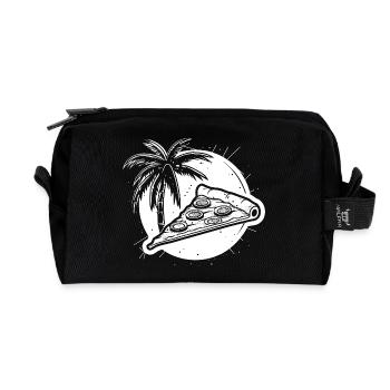 Graphique de pizza - Trousse de toilette en tissu recyclé - noir - Devant